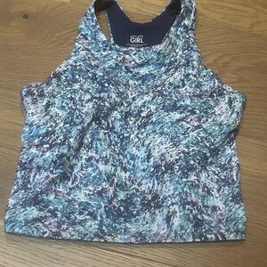 Athleta Girl Blue Patterned cropped Tank
